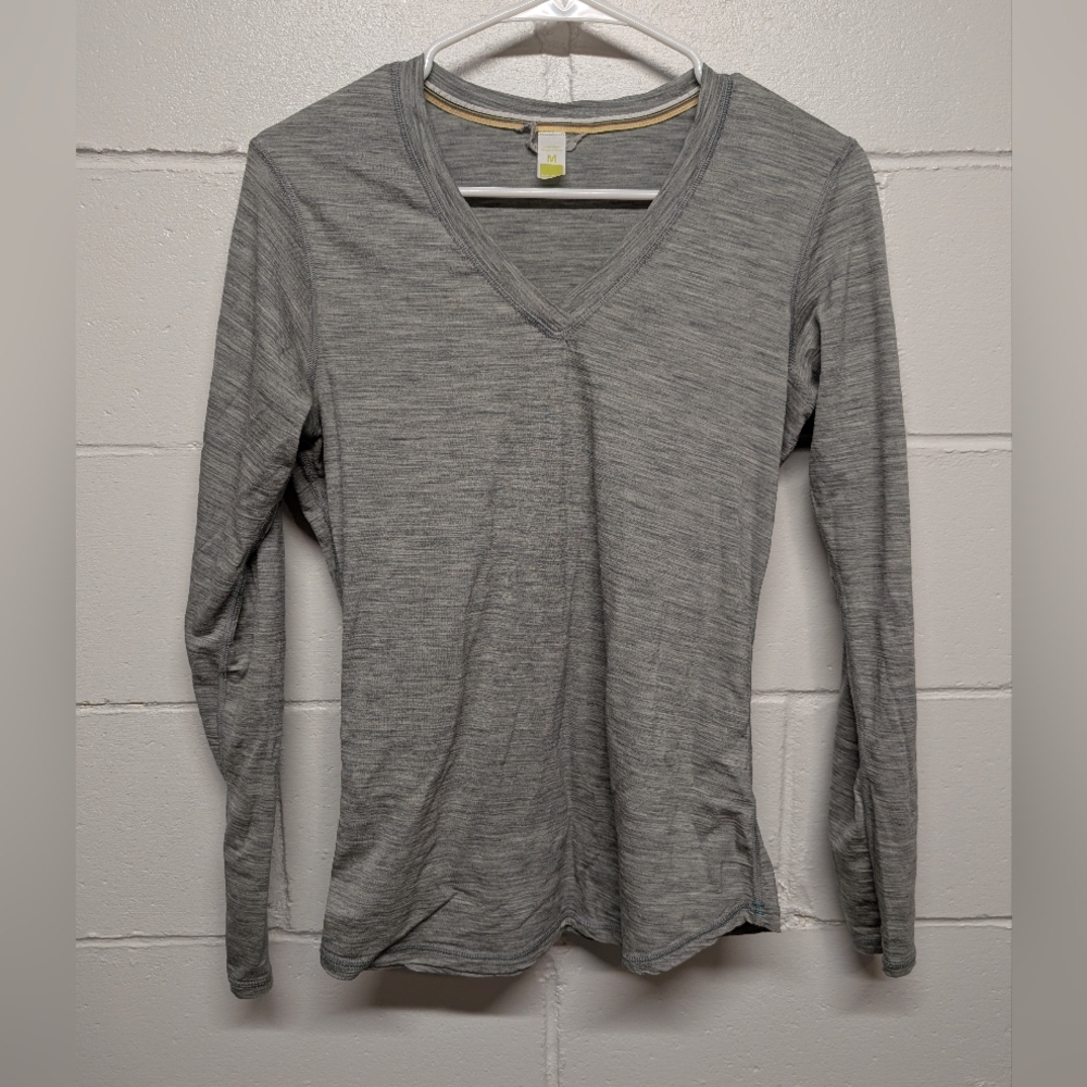 Smartwool Women's Long Sleeve V-Neck Tee Gray Heather